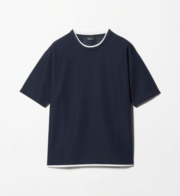 UNITED ARROWS green label relaxing「【WEB限定】JUST fit フェイクレイヤード Tシャツ カットソー -吸水速乾・抗菌-」|Tシャツ・カットソー|NAVY