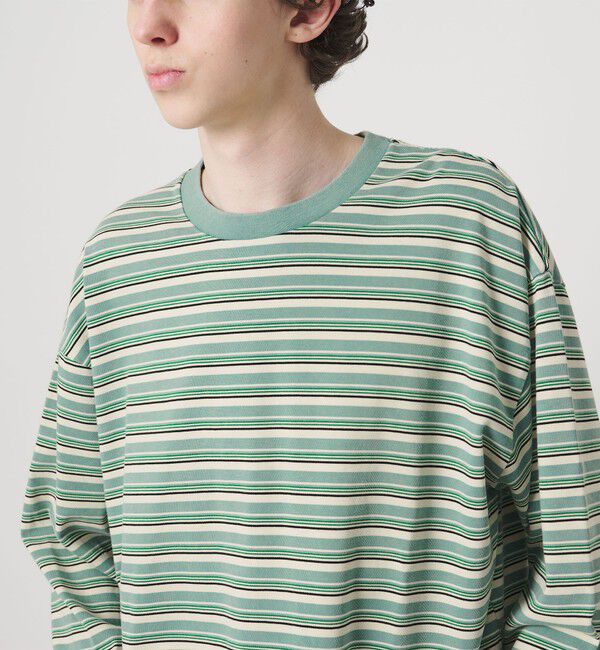 MONKEY TIME「ウォッシュド ボーダー ロングスリーブ Tシャツ」|Tシャツ・カットソー|