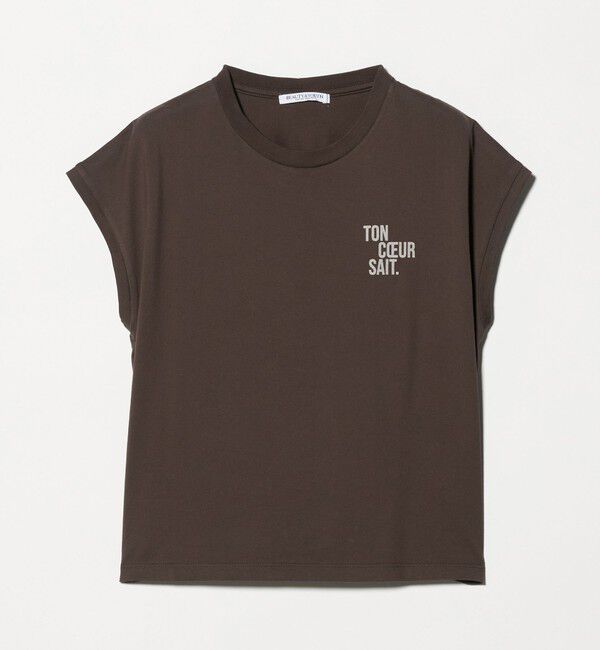 BEAUTY&YOUTH UNITED ARROWS「コットン ロゴプリント フレンチスリーブ Tシャツ」|Tシャツ・カットソー|DK.BROWN