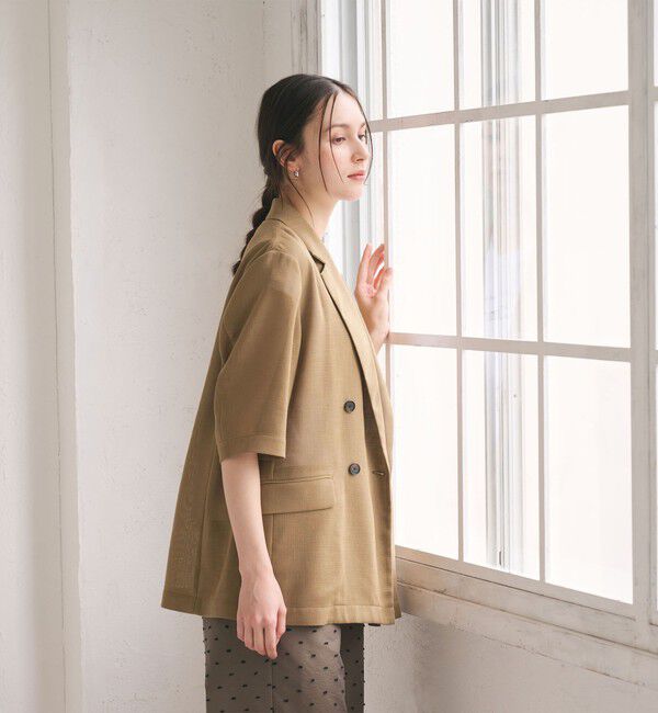BEAUTY&YOUTH UNITED ARROWS「ポリエステル メッシュ ハーフスリーブ ジャケット ウォッシャブル」|テーラードジャケット|