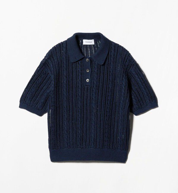 BEAUTY&YOUTH UNITED ARROWS「コットンメッシュ ケーブル ポロシャツ」|ニット・セーター|NAVY
