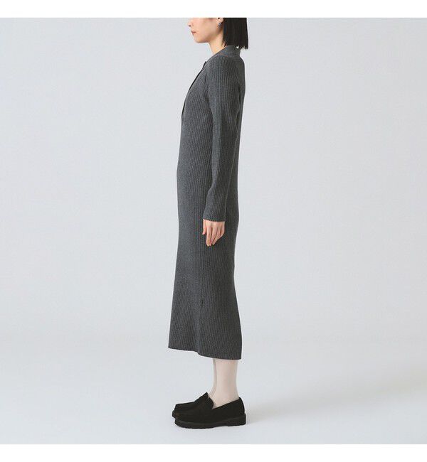 Ray BEAMS 「リブ ニット ポロ ワンピース」|ワンピース|