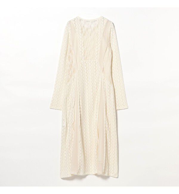 Ray BEAMS 「レース キリカエ メッシュ ワンピース」|ワンピース|