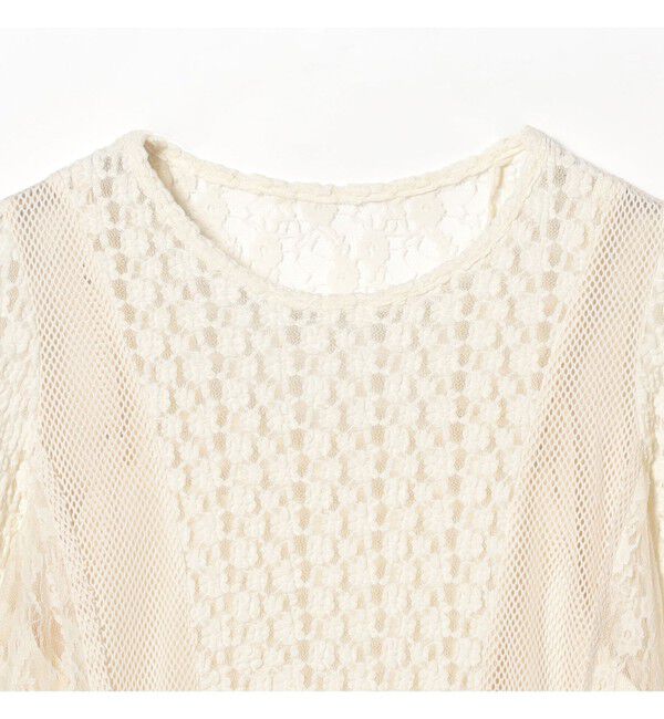 Ray BEAMS 「レース キリカエ メッシュ ワンピース」|ワンピース|