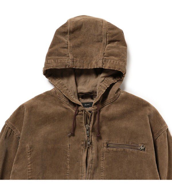 BEAMS「ワイドショートフィット フェード コーデュロイ フーデットブルゾン」|ブルゾン・スタジャン|
