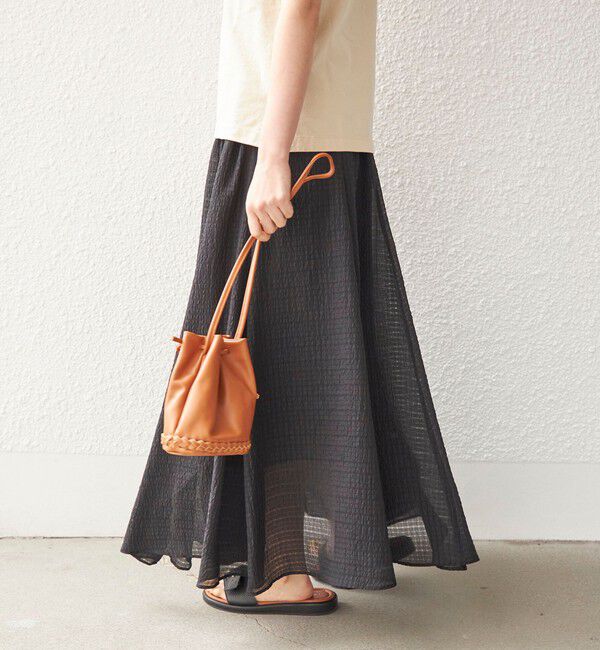 SHIPS for women「〈手洗い可能〉シアサッカー チェック ボリューム スカート◇」|スカート|