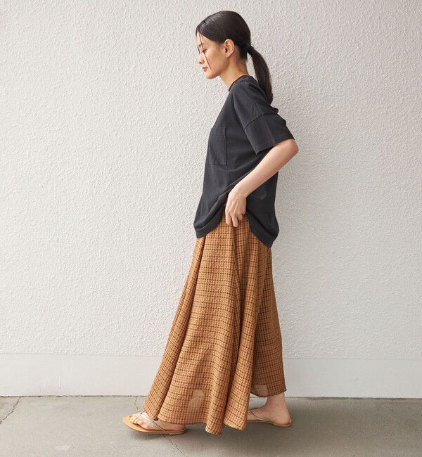 SHIPS for women「〈手洗い可能〉シアサッカー チェック ボリューム スカート◇」|スカート|