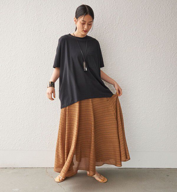 SHIPS for women「〈手洗い可能〉シアサッカー チェック ボリューム スカート◇」|スカート|