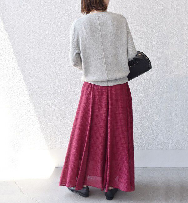 SHIPS for women「〈手洗い可能〉シアサッカー チェック ボリューム スカート◇」|スカート|