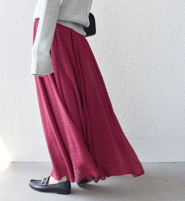 SHIPS for women「〈手洗い可能〉シアサッカー チェック ボリューム スカート◇」|スカート|