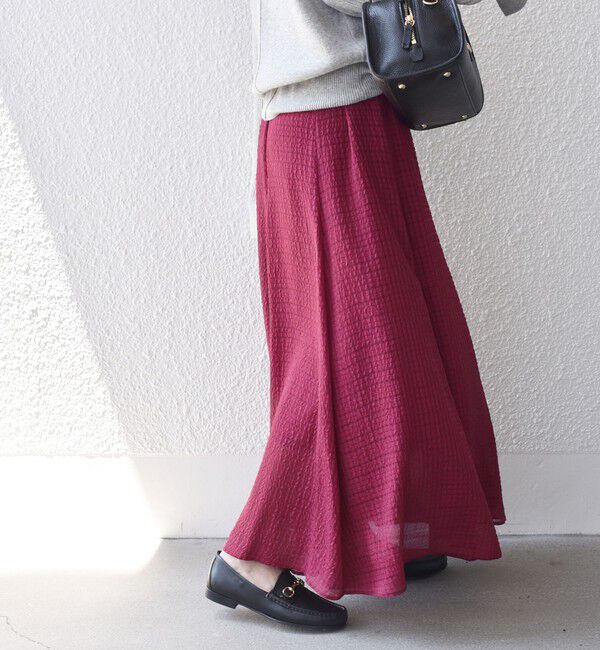 SHIPS for women「〈手洗い可能〉シアサッカー チェック ボリューム スカート◇」|スカート|