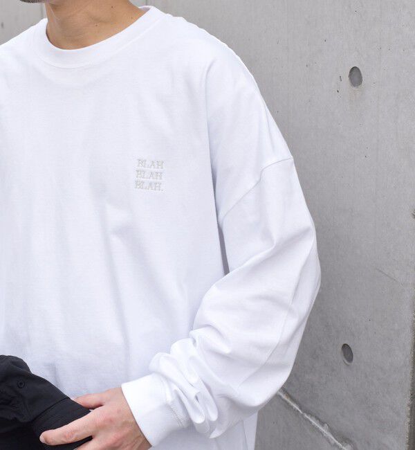 SHIPS any「【WEB限定】SHIPS any: BLAH BLAH BLAH.ワンポイント 刺繍 ルーズ Tシャツ (ロンT)◇」|Tシャツ・カットソー|