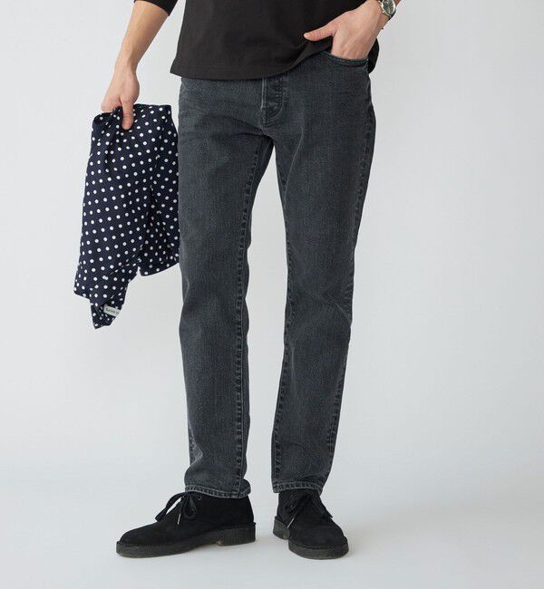 SHIPS「【SHIPS別注】RED CARD TOKYO: RHYTHM クリーンウォッシュ ジャストレングス スリムテーパードデニム」|デニム|ダークグレー