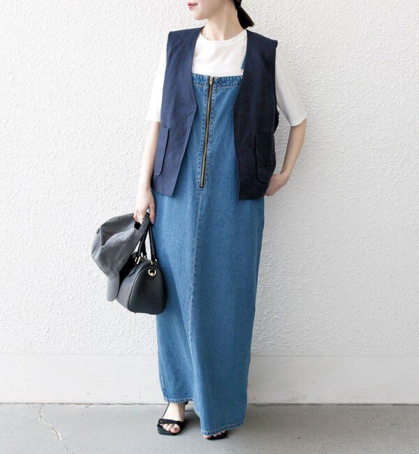 SHIPS any「SHIPS any:〈洗濯機可能〉ヨーロピアンフラックス リネン  Vネック コンパクト ベスト」|ベスト・ジレ|