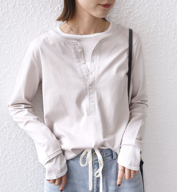 SHIPS for women「レイヤード ライク ヘンリーネック プルオーバー」|Tシャツ・カットソー|