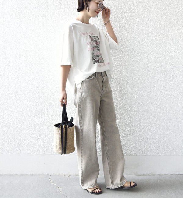 SHIPS for women「【WEB限定】オーガニック コットン 5分袖 フォト TEE」|Tシャツ・カットソー|