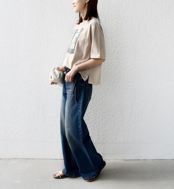 SHIPS for women「【WEB限定】オーガニック コットン 5分袖 フォト TEE」|Tシャツ・カットソー|