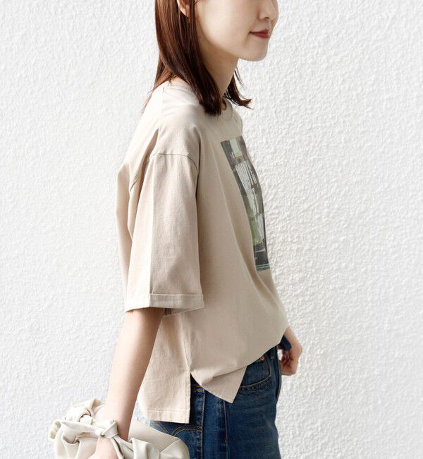 SHIPS for women「【WEB限定】オーガニック コットン 5分袖 フォト TEE」|Tシャツ・カットソー|