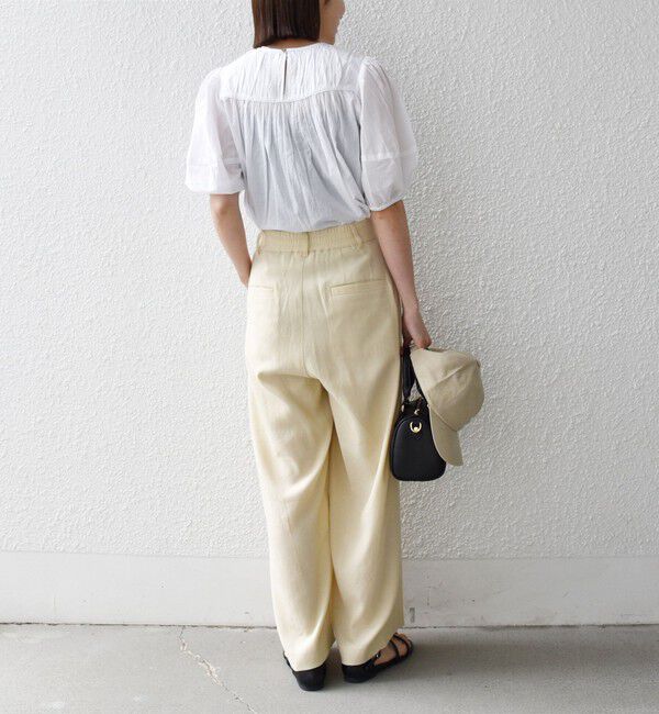 SHIPS any「《予約》SHIPS any:〈洗濯機可能〉キャンブリック ギャザー ヨーク パフスリーブ ブラウス」|シャツ・ブラウス|