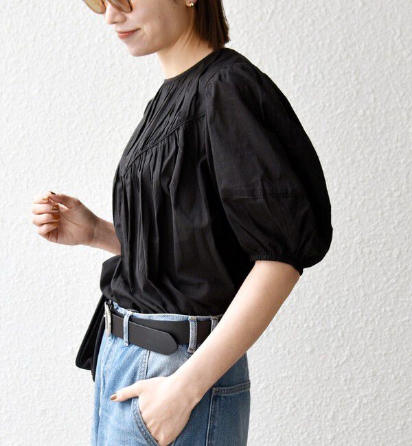 SHIPS any「《予約》SHIPS any:〈洗濯機可能〉キャンブリック ギャザー ヨーク パフスリーブ ブラウス」|シャツ・ブラウス|