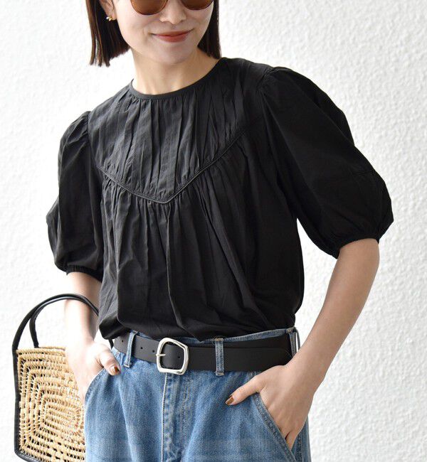 SHIPS any「《予約》SHIPS any:〈洗濯機可能〉キャンブリック ギャザー ヨーク パフスリーブ ブラウス」|シャツ・ブラウス|