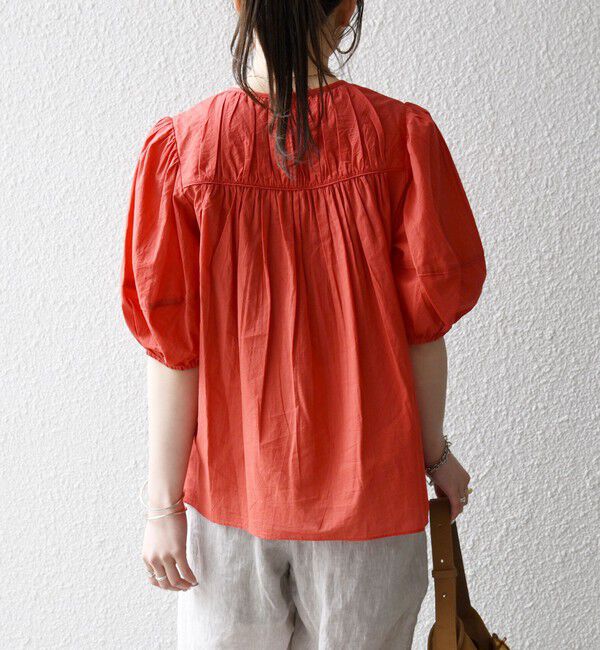 SHIPS any「《予約》SHIPS any:〈洗濯機可能〉キャンブリック ギャザー ヨーク パフスリーブ ブラウス」|シャツ・ブラウス|