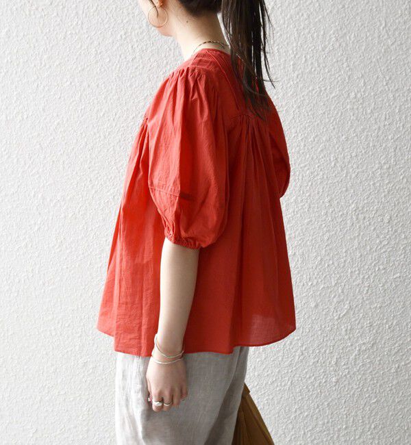 SHIPS any「《予約》SHIPS any:〈洗濯機可能〉キャンブリック ギャザー ヨーク パフスリーブ ブラウス」|シャツ・ブラウス|