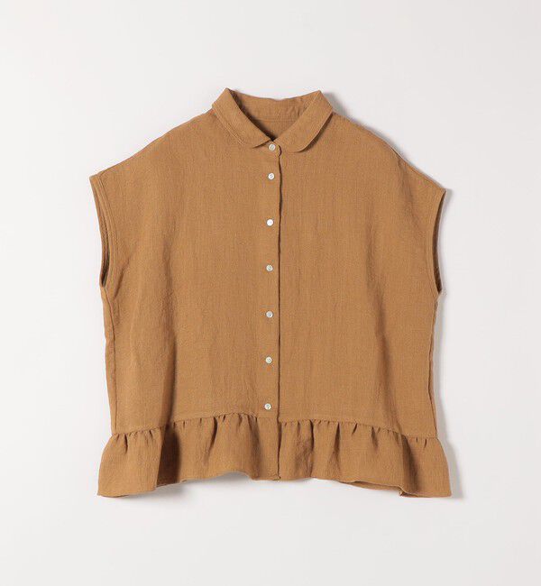 SHIPS any「《予約》SHIPS any:〈洗濯機可能〉カラミ フレンチ スリーブ ペプラム シャツ ブラウス」|シャツ・ブラウス|