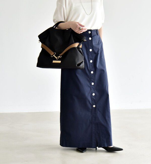 quaranciel「《予約》quaranciel:〈洗濯機可能〉フロントボタン Iライン タイト スカート」|スカート|