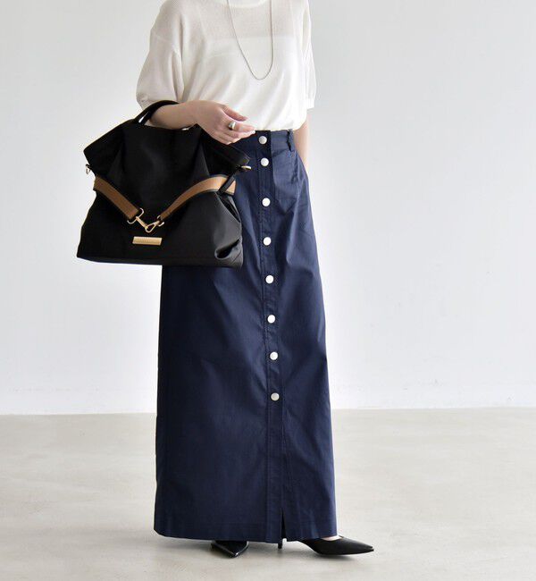 quaranciel「《予約》quaranciel:〈洗濯機可能〉フロントボタン Iライン タイト スカート」|スカート|