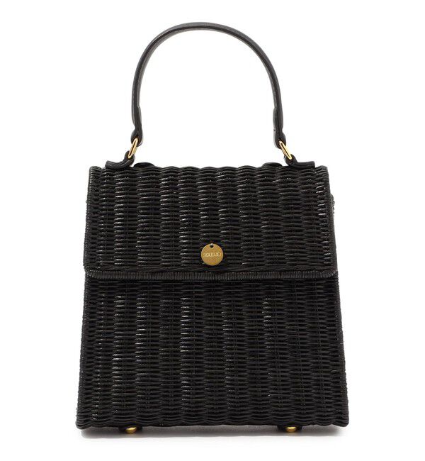 SOULEIADO「SOULEIADO ラタン スクエアバッグ」|かごバッグ|19 ブラック