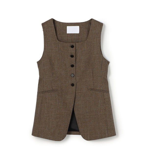 Ballsey「Tiffany スクエアネックジレ」|ベスト・ジレ|46 ブラウン系