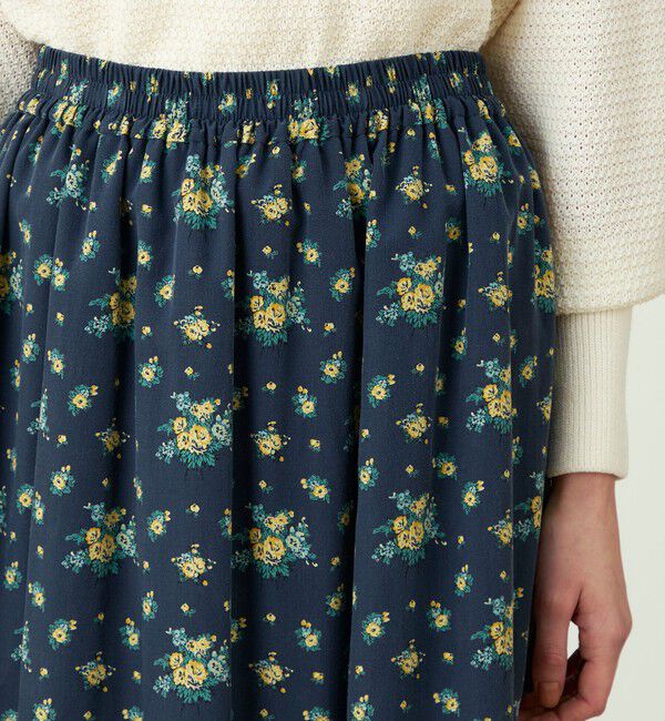 SOULEIADO「レーヨンプリント ティアードマキシスカート」|フレア|