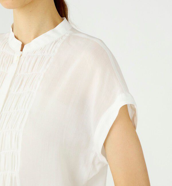 Ballsey「スムースラミー フロントシャーリングブラウス」|シャツ・ブラウス|