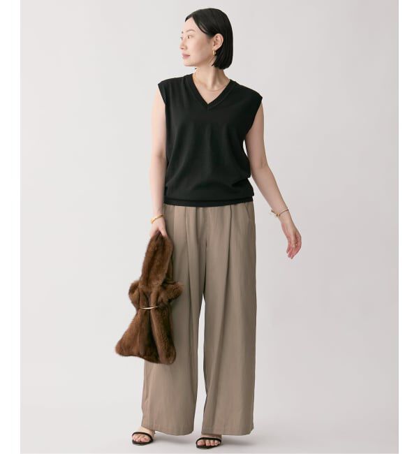 VERMEIL par iena「シルクライクサテン リラックスパンツ」|その他|