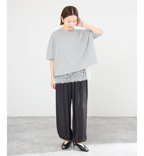 IENA「《追加3予約》LEVITA コットンハーフスリーブプルオーバー」|ニット・セーター|