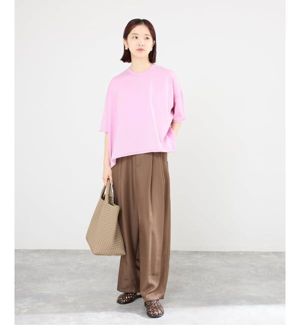 IENA「《追加3予約》LEVITA コットンハーフスリーブプルオーバー」|ニット・セーター|