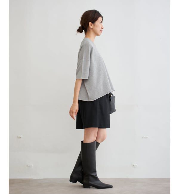 IENA「《追加3予約》LEVITA コットンハーフスリーブプルオーバー」|ニット・セーター|