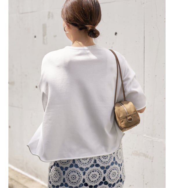IENA「《追加3予約》LEVITA コットンハーフスリーブプルオーバー」|ニット・セーター|