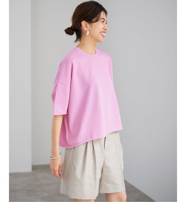 IENA「《追加3予約》LEVITA コットンハーフスリーブプルオーバー」|ニット・セーター|