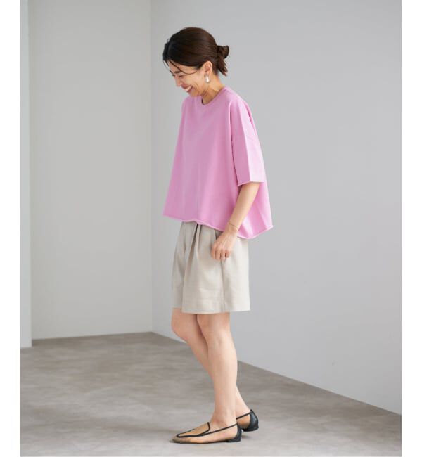 IENA「《追加3予約》LEVITA コットンハーフスリーブプルオーバー」|ニット・セーター|