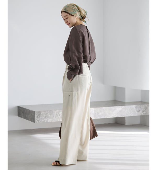 IENA「《新色/WEB限定/追加3》ラミーリヨセルノーカラーブラウス」|シャツ・ブラウス|