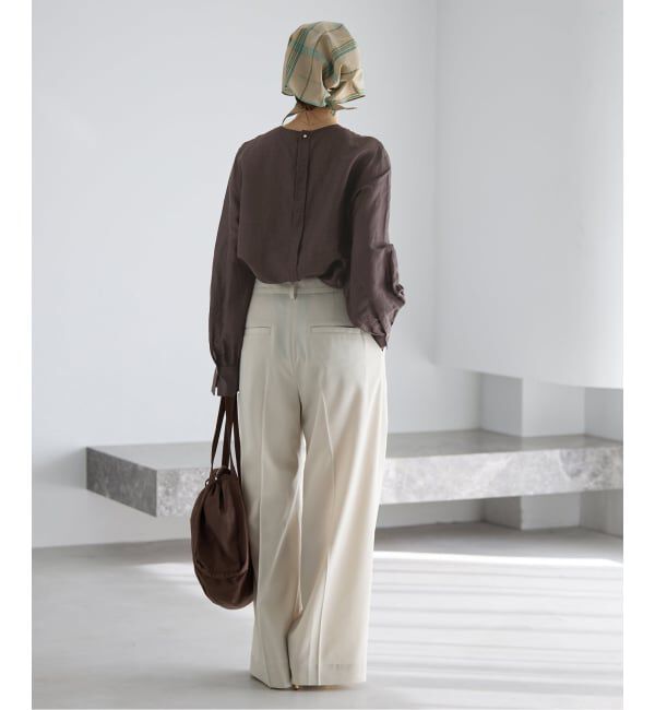 IENA「《新色/WEB限定/追加3》ラミーリヨセルノーカラーブラウス」|シャツ・ブラウス|