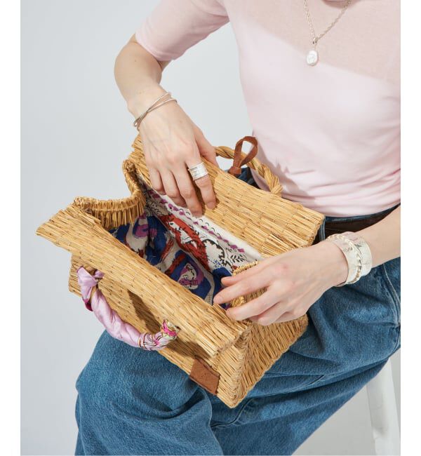 VERMEIL par iena「《予約》manipuri マニプリ プリントライニングカゴS 161255201」|かごバッグ|