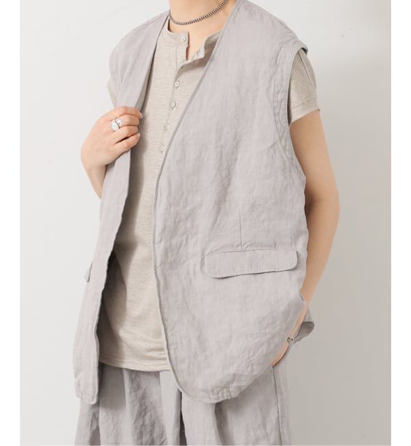 journal standard luxe「《予約》リネンヘリンボン ベスト」|ダウンベスト・ベスト|グレーA