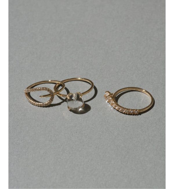 Lilas by Spick&Span「ティアドロップラインダイヤリング K10」|リング|