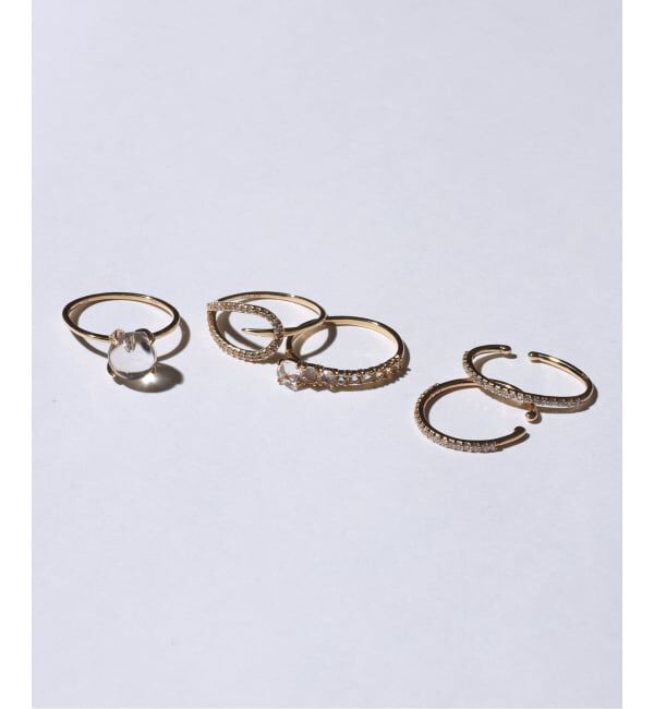 Lilas by Spick&Span「ティアドロップラインダイヤリング K10」|リング|