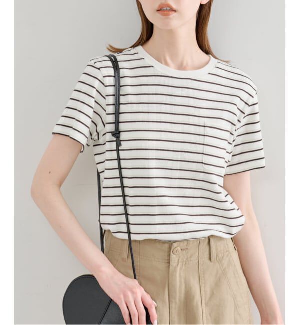 U by SPICK&SPAN「《予約》ハリヌキリブマルチボーダーTシャツ」|Tシャツ・カットソー|ナチュラル