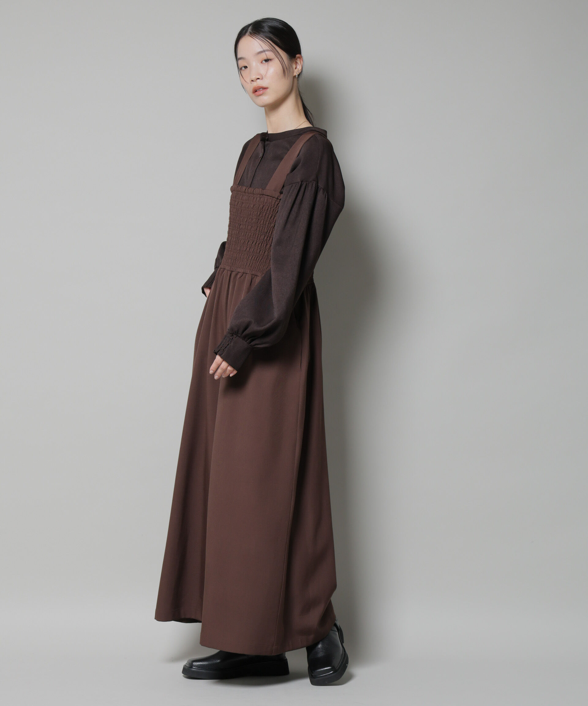 nano･universe「ｳｰﾙﾗｲｸﾎﾟﾘｴｽﾃﾙ前後2way切り替えﾍﾟﾌﾟﾗﾑﾌﾞﾗｳｽ(ｾ  」|シャツ・ブラウス|