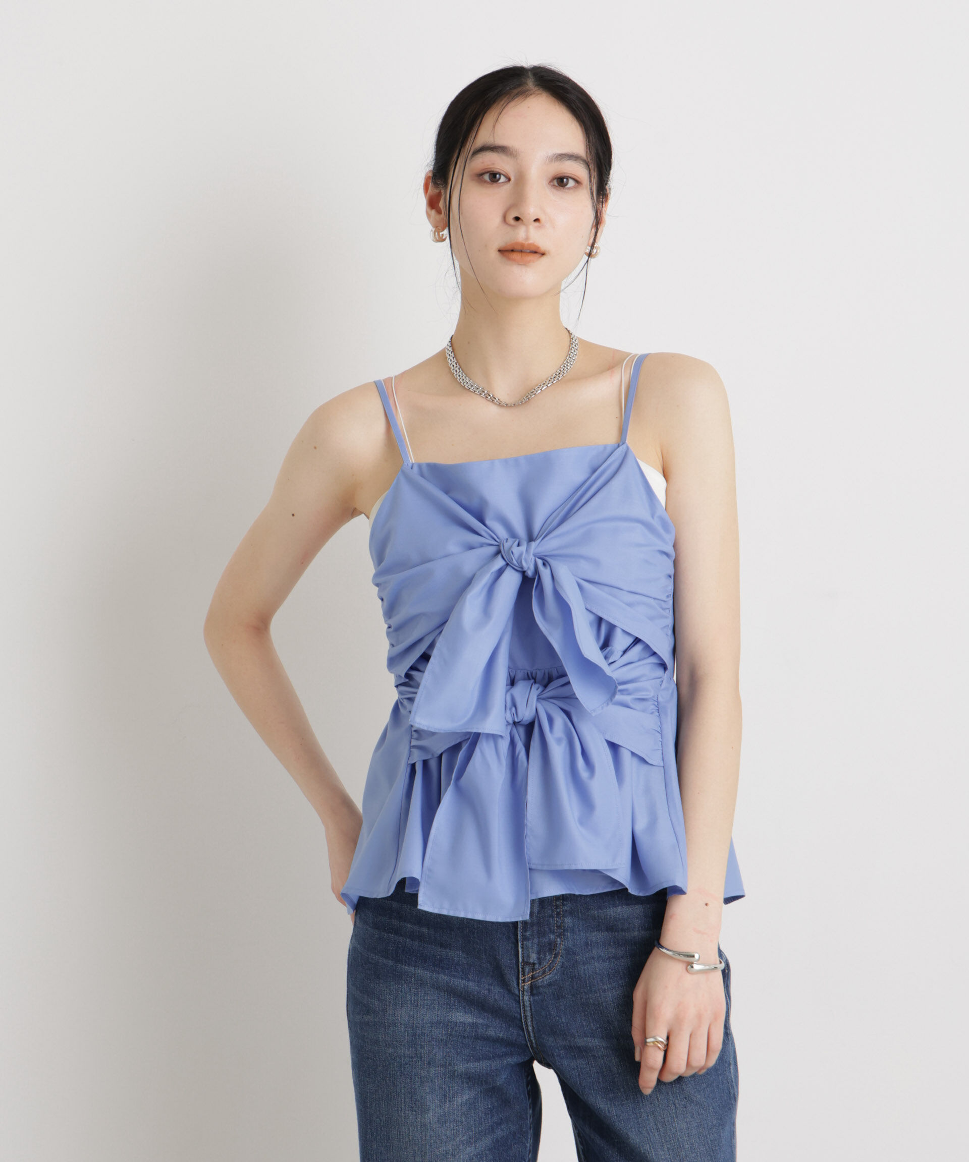 nano･universe「ツインリボンキャミソール」|シャツ・ブラウス|